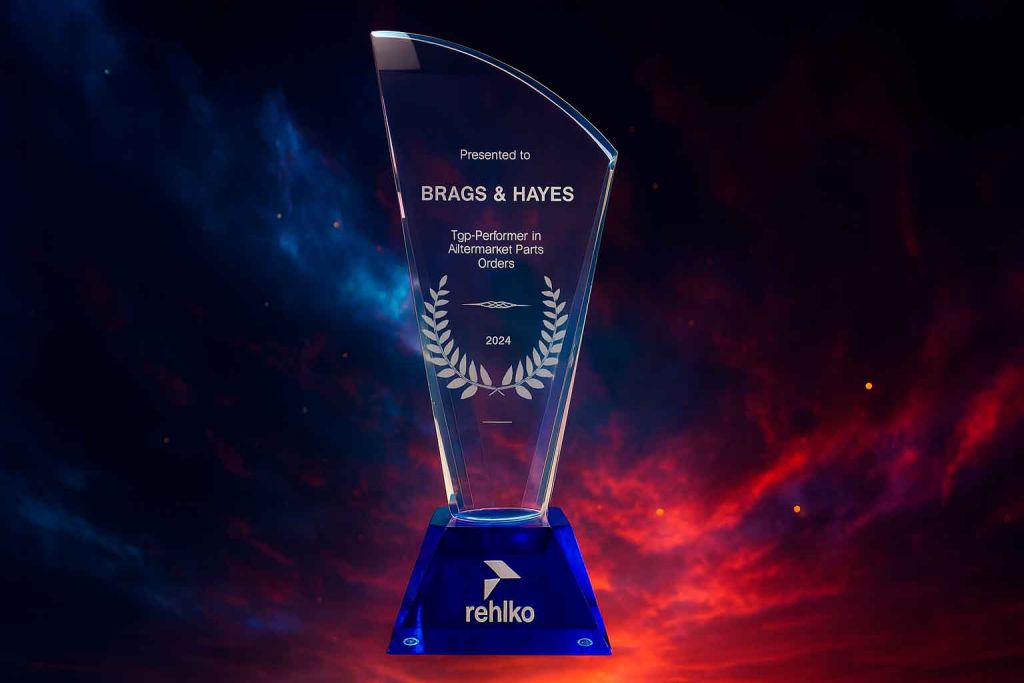 Awarded Excellence: Brags & Hayes Receives Rehlko’s Top Performer in Aftermarket Parts Orders 2024 Award 4 brags and hayes award 2
